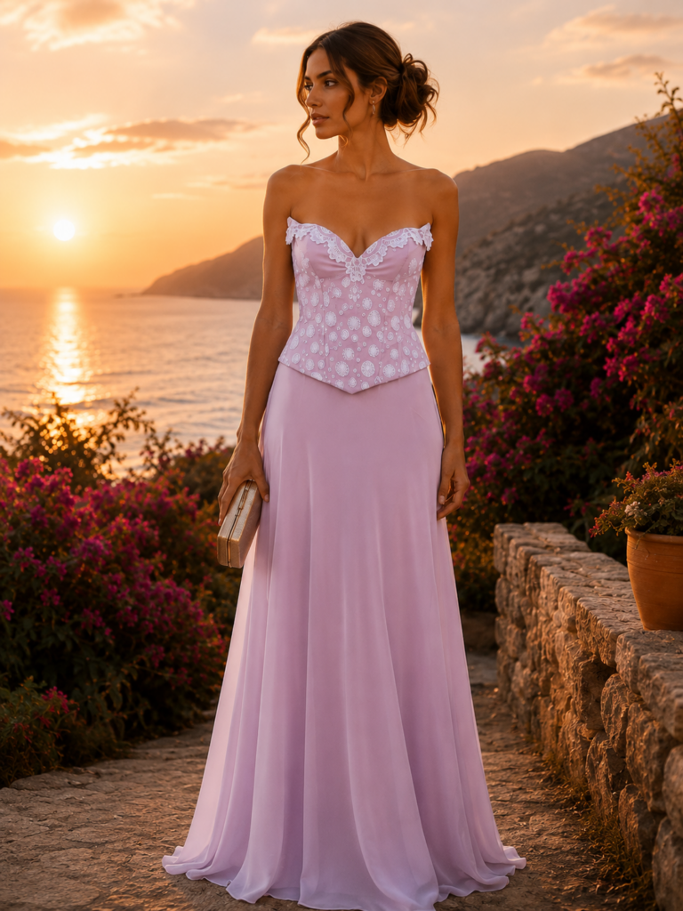 Vestido bubble malva pastel