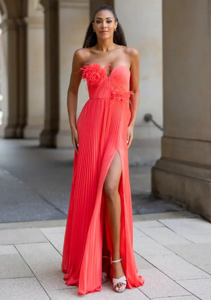 Vestido azalea color coral