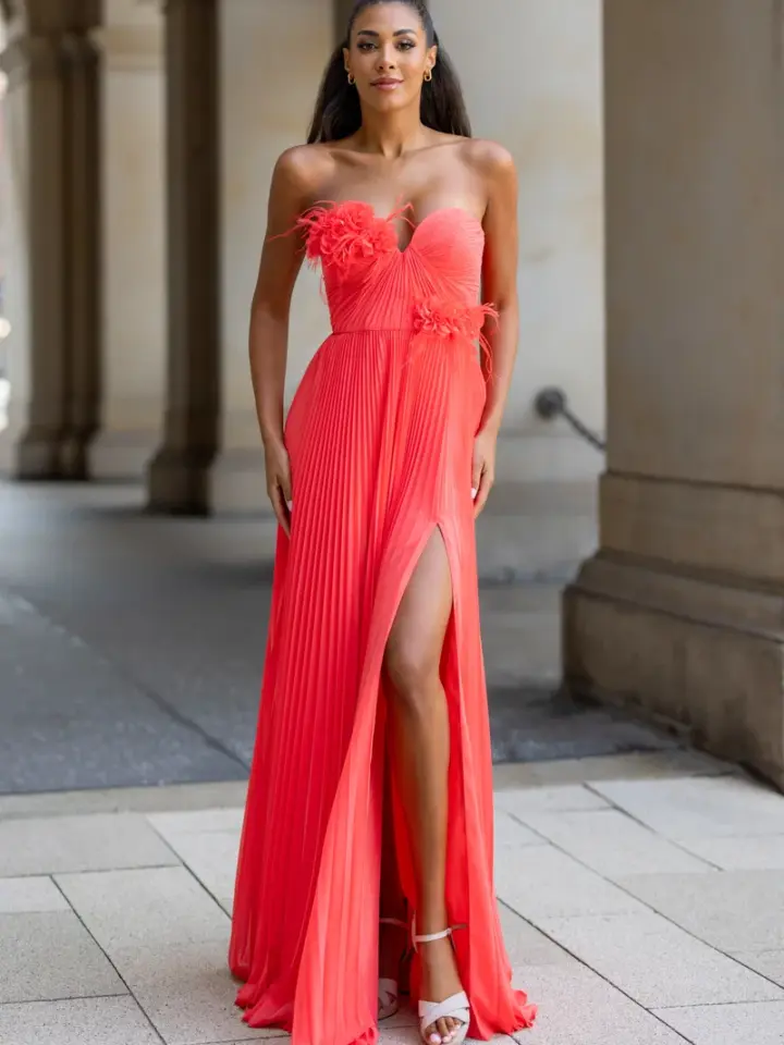 Vestido azalea color coral