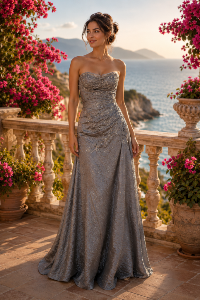 Vestido gris metalizado