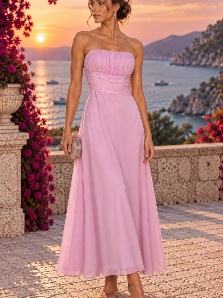 Vestido gasa vigore rosa