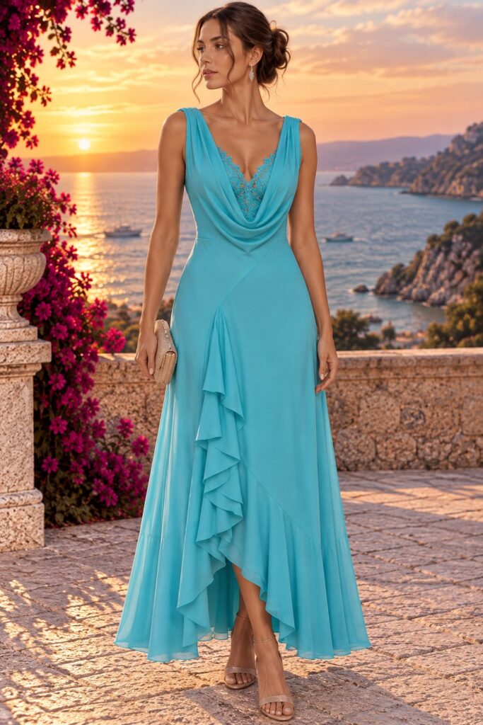 Vestido turquesa Fayazi
