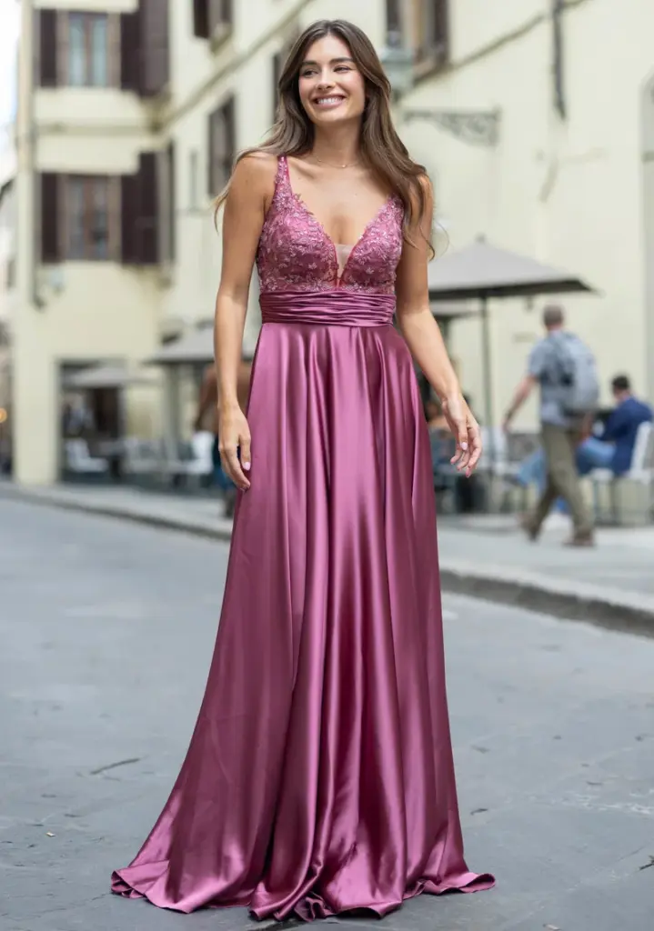 Vestido raspberry red